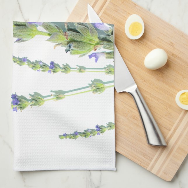 Blek Pastel Lila Lavender Flower Décor Kökshandduk (Vikt i Fjärdedel)