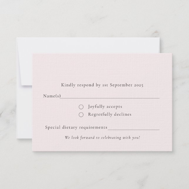 Blek  Pastel Rosa Enkel minimalt fast, vanligt, fa OSA Kort (Framsida)