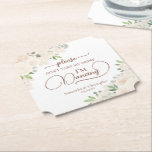 Blek Peach Blommigt Ta inte min dryck Bröllop Underlägg Papper<br><div class="desc">Den här underlägg i bröllop är elegant, snyggt och roligt! Den har en vacker blommigt för boho-chic med handmålad vattenfärg ro och blommar i skuggor av persika eller champagne tillsammans med trädgårdsegelptus löv och löv. Texten är skriven i elegant med ett modernt skript och lyder: "Ta inte min drink, jag...</div>