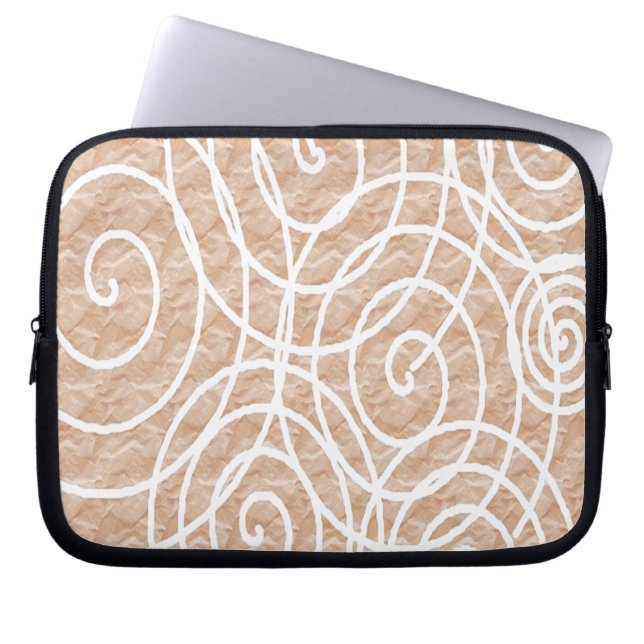 Blek Peach Circles Laptop Sleeve (Framsidan)