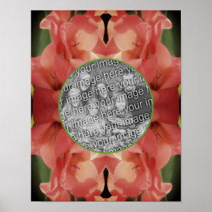 Blek Peach Gladiolus Flower Ram Lägg till ditt fot Poster