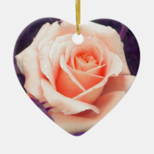 Blek Peach och Lavender Ro Ornament