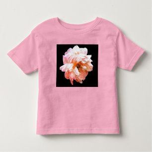 Blek Peach Peony på Black T Shirt