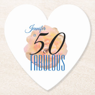 Blek Peach Ro 50 och Fabulous Birthday Underlägg Papper