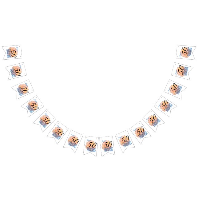 Blek Peach Ro 50 och Fabulous Födelsedagsfest Vimplar (Alla)