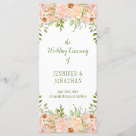 Blek Peach Ro och Bröllopsprogrammet Greenery Program