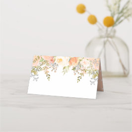 Blek Peach Ro Waterfall med Greenery Placeringskort