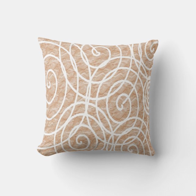 Blek Peachfärgade Cirklar Kudde (Framsida)