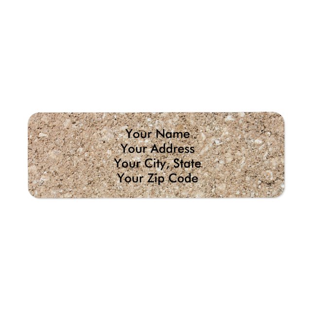 Blek Peachy Beige Cement Sidegå Returadress Etikett (Framsidan)