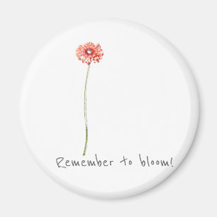Blek Red Gerbera Daisy Kom ihåg Bloom Magnet