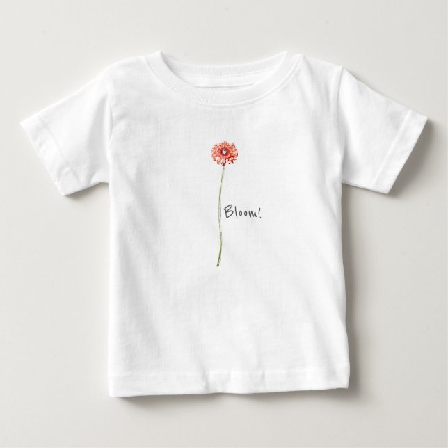 Blek Red Gerbera Flower Bloom! Småbarn Hoodie T Shirt (Framsida)