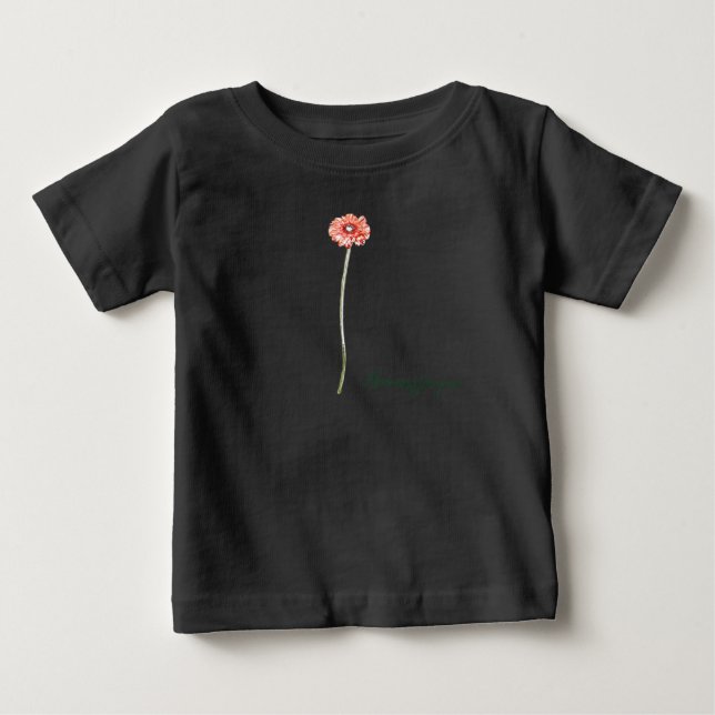 Blek Red Gerbera Flower T Shirt (Framsida)