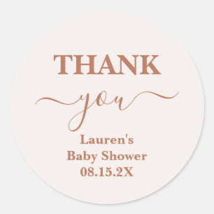 Blek Rosa Baby Shower Girl Classic Round Sticker Runt Klistermärke