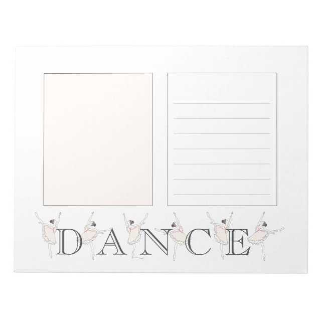 Blek Rosa Ballerina Dance Led Rosa Anteckningsbloc Anteckningsblock (Framsida)