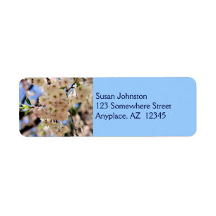 Blek Rosa Blommars Flower Address Label Returadress Etikett