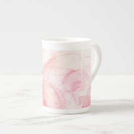 Blek Rosa Blommigt Bone China Mugg Benporslin Mugg