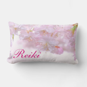 Blek Rosa blommigt Reiki Blommar Lumbarkudde