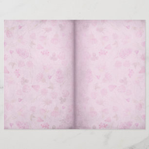 Blek Rosa Blommigt Shabby Scrapbook Papper