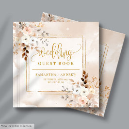 Blek Rosa Boho Fall Wedding Guest Bok med Guld