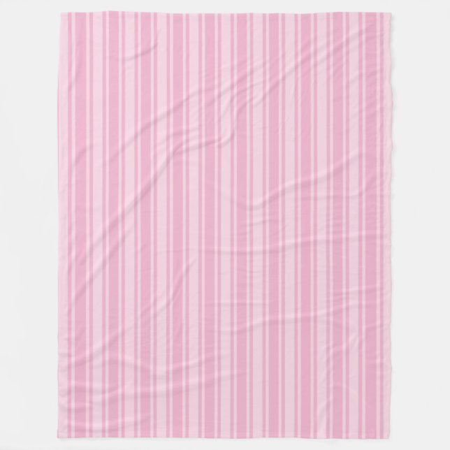 Blek rosa candy rand fleecefilt (Framsidan)