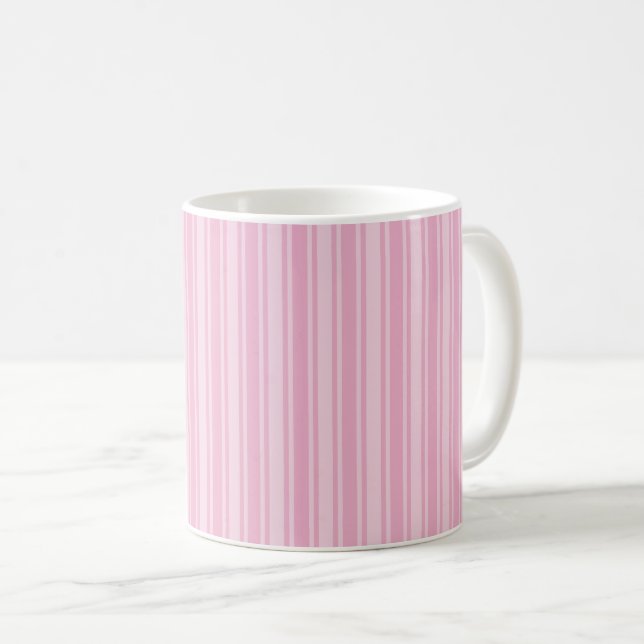 Blek rosa candy rand kaffemugg (Framsida höger)