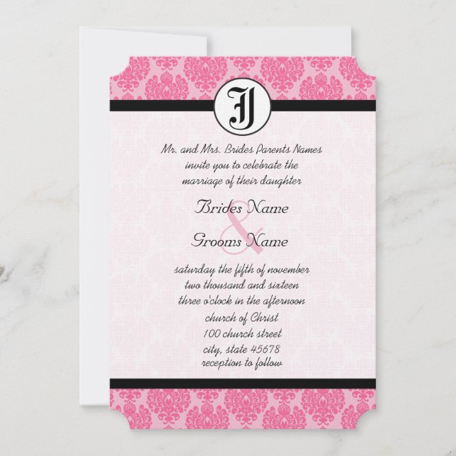 Blek Rosa Chandelier med Photo Bröllopsinbjudans Inbjudningar (Framsida)