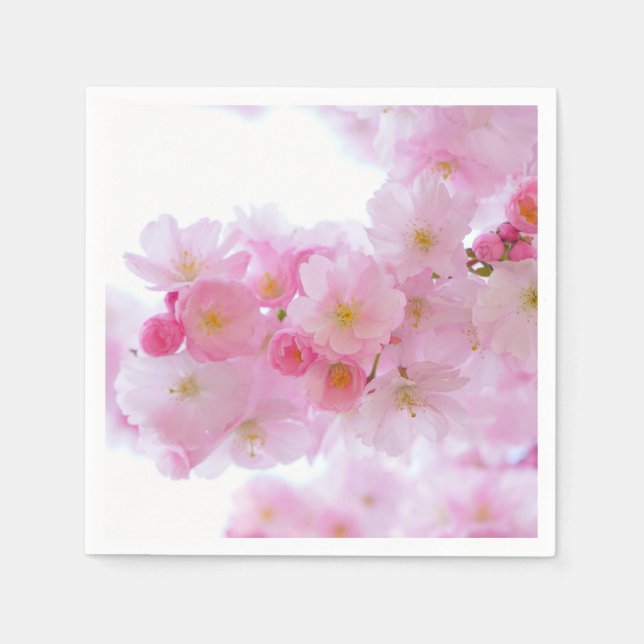 Blek Rosa Cherry Blommars Pappersservett (Framsidan)