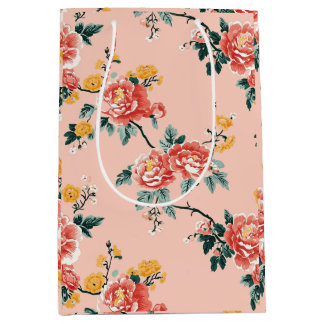 Blek Rosa Chinoiserie Blommigt