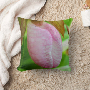 Blek Rosa Dam Slipper Orchid Flower Close Up Kudde