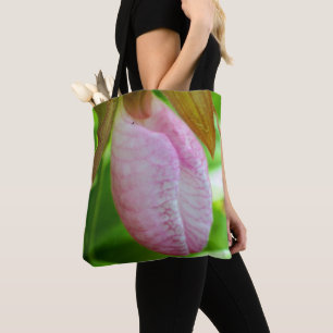 Blek Rosa Dam Slipper Orchid Flower Close Up Tygkasse