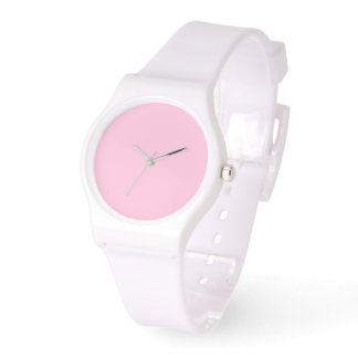 Blek Rosa Dial White Silicone Armbandsur