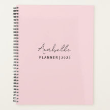 Blek rosa elegant anpassningsbar planner