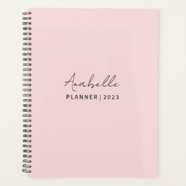 Blek rosa elegant anpassningsbar planner