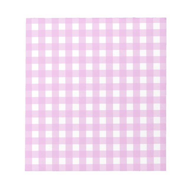 Blek rosa gingham anteckningsblock (Framsida)
