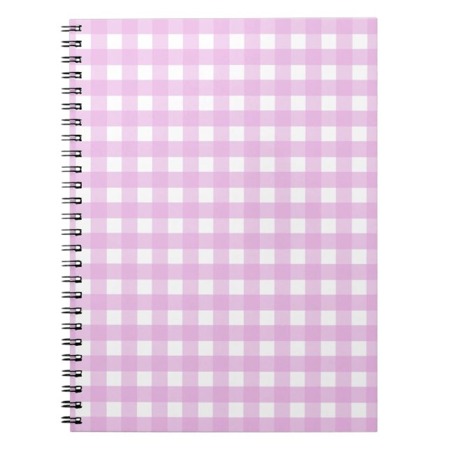 Blek rosa gingham anteckningsbok (Framsidan)