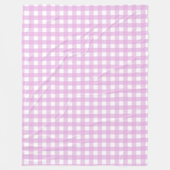 Blek rosa gingham fleecefilt (Framsidan)