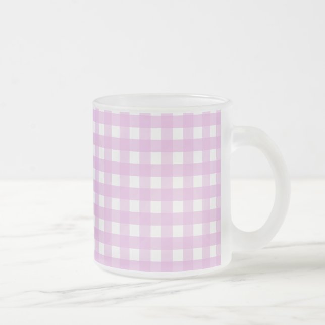 Blek rosa gingham frostad glasmugg (Höger)
