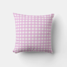Blek rosa gingham kudde