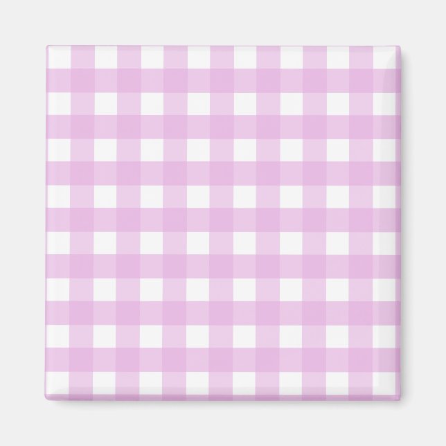 Blek rosa gingham magnet (Framsidan)