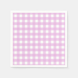Blek rosa gingham pappersservett