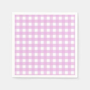 Blek - rosa gingham pappersservett