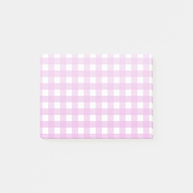 Blek rosa gingham post-it block (Framsida)