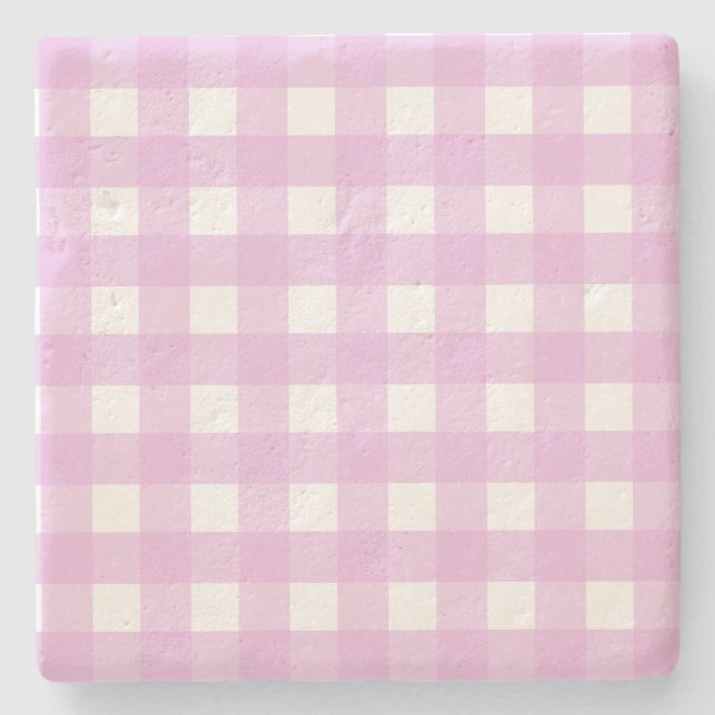 Blek rosa gingham stenunderlägg (Framsidan)