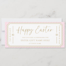 Blek Rosa Glad påsk Gift Voucher Card Inbjudningar