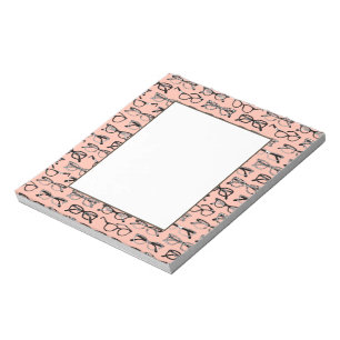Blek Rosa Glass, Eyeglass, Eyewear Anteckningsblock