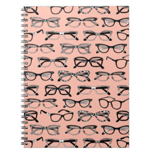 Blek Rosa Glass, Eyeglass, Eyewear Anteckningsbok
