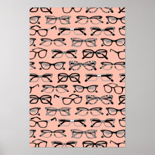 Blek Rosa Glass, Eyeglass, Eyewear Poster