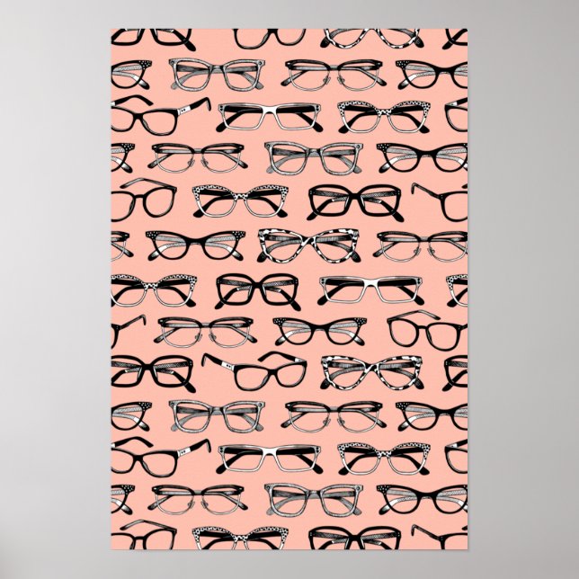 Blek Rosa Glass, Eyeglass, Eyewear Poster (Framsidan)