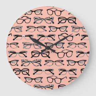 Blek Rosa Glass, Eyeglass, Eyewear Stor Klocka