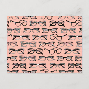 Blek Rosa Glass, Eyeglass, Eyewear Vykort